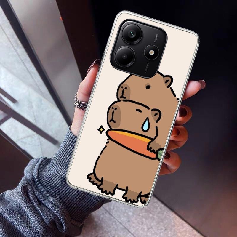 

Funny Capybara Cartoon Animal Phone Case For Xiaomi Redmi Note 10 11 12 13 14 15 Pro Plus 11S 12S 14S 11T 11E 10S Soft TPU Back Redmi Note 13 Pro 5G