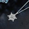 S925 Sterling Silver Snowflake Necklace for Women Versatile High-End Feel Moissanite Pendant Silver Collarbone Chain Gift