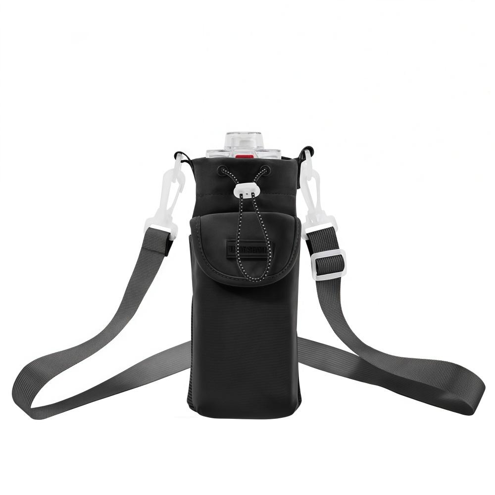 

1PC Adjustable Shoulder Strap Water Bottle Bag with Phone Pocket Waterproof Water Bottle Carrier Bag Water Bottle Holder Pouch чёрный