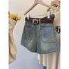 2023 Retro Spicy Girl High-Waist Denim Shorts: Plus Size, Slimming A-line, Wide Leg, Trendy Summer Hot Pants