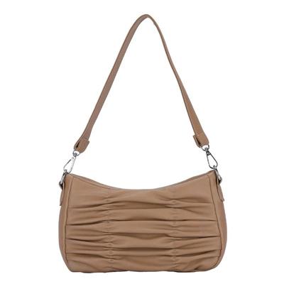 Luxus Plissee Schulter Tasche Frauen Einfache PU Leder Tasche Designer Achselhöhle Handtasche Casual Lady Unterarm Tasche