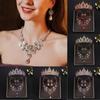 Shiny Bridal Jewelry Sets Baroque Style Crystal Headdress Tiara Earrings Necklace  Pageant