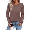 New European and American Fashion Pullover Sweater Crew Neck Long Sleeve Knitted Sweater Women's Clothing European and American Style