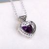 BELLA BOX Luxury Heart Pendant Necklaces For Women Purple Fashion Wedding Engagement Jewelry