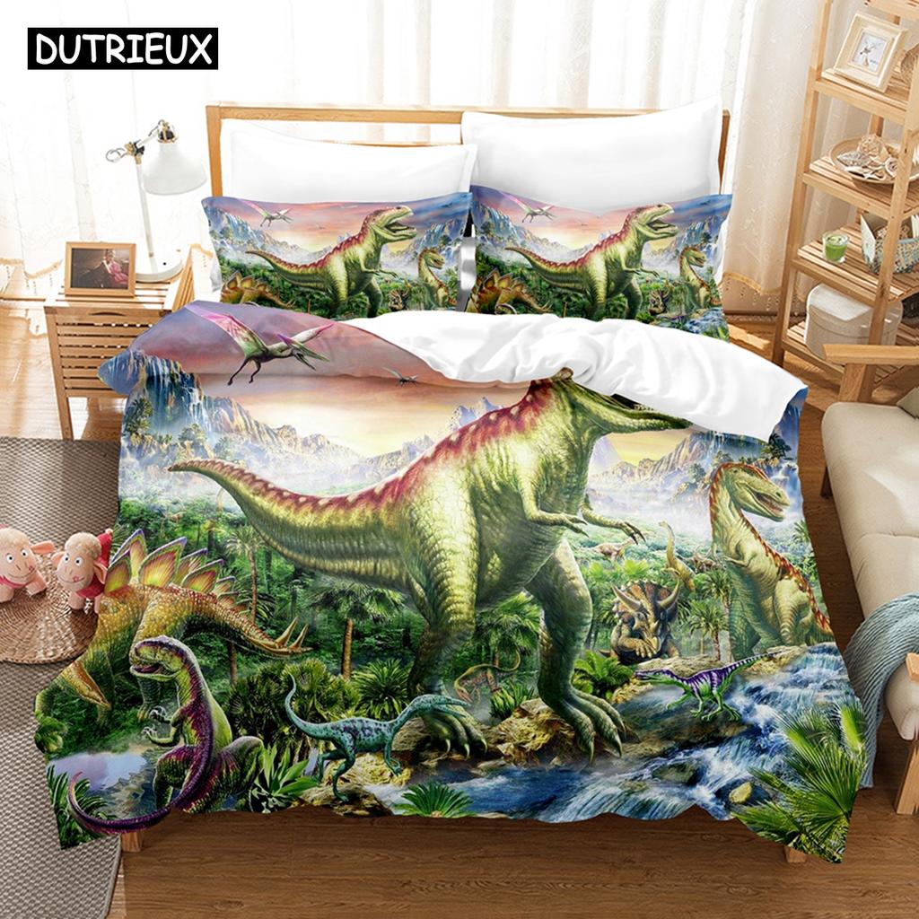 3D Die Dinosaurier Bettwäsche-Sets Bettbezug-Set mit Kissenbezug Twin Full Queen King Bettwäsche Bettwäsche