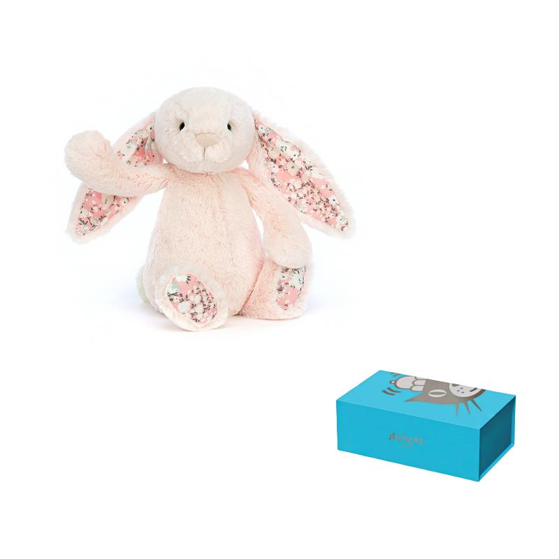 JELLYCAT Bonnie Rabbit Series Girl's Flower Cloth Cherry Blossom Pink Bonnie Rabbit China Limited Soothing Doll Plush Doll 18cm/31cm/51cm Height