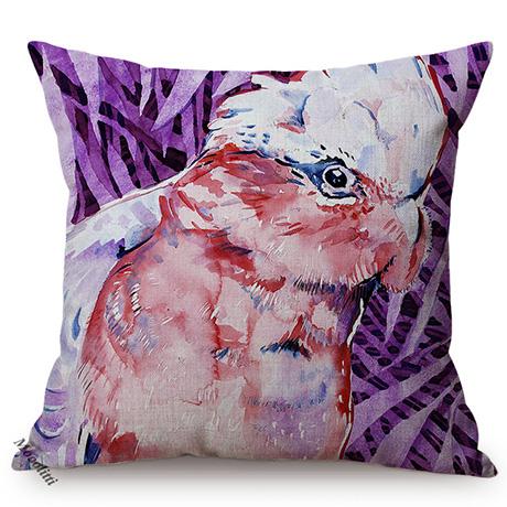 Nordic Bird Oil Painting Art Sofa Decoration Pillowcase Parrot Owl Animal Luxury Chair Cushion Cover Throw Pillow Case