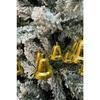 New Year's Pine Tree Bell Ornament Gold String 9pcs 3 Cm New Year Tree Ornament Gold Golden Yellow Color Bell Shiny