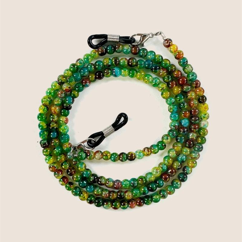 Retro Oriental Eyeglass Chain With Colored Glass Beads Handmade Jewelry Accessory For Work Party Casual