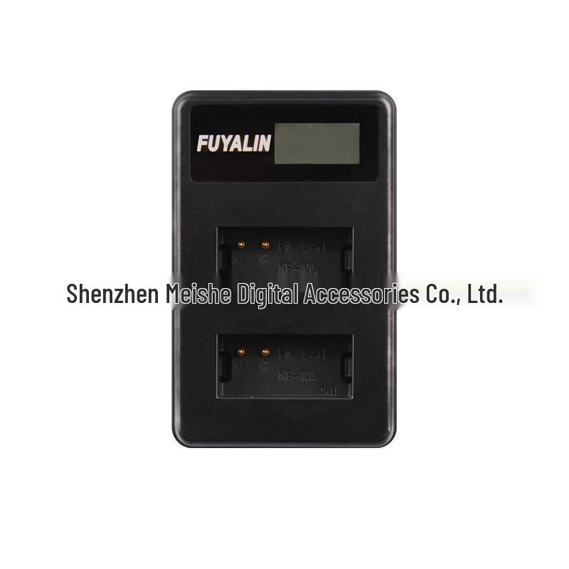 FUYALIN NB10L USB Dual Charger for Canon Camera Batteries with LCD Display