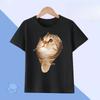 American Loose Design Sense Funny Cat Print Short-sleeved T-shirt Men's and Women's Summer Cotton Top Breathable Top