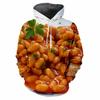 Mňam jídlo Popcorn 3D tištěné Pánské mikiny Žena Kreativní Osobnost Hranolky Grafická mikina Dětská Vtipná Ležérní Volná Top