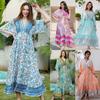 Printed Dress Loose A Pendulum Dress Beach Blouse Holiday Dress