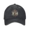 I Believe In Jesus Christian Cross Print Cotton Baseball Cap Adjustable Casual Dad Hat for Men and Women