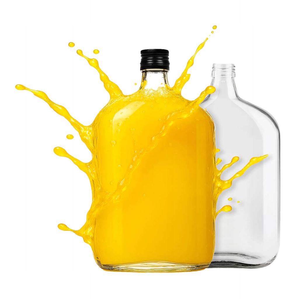 5X Butelka Szklana Bunia 1L Płaska Piersiówka Na Ślub Wódkę Bimber Alkohol