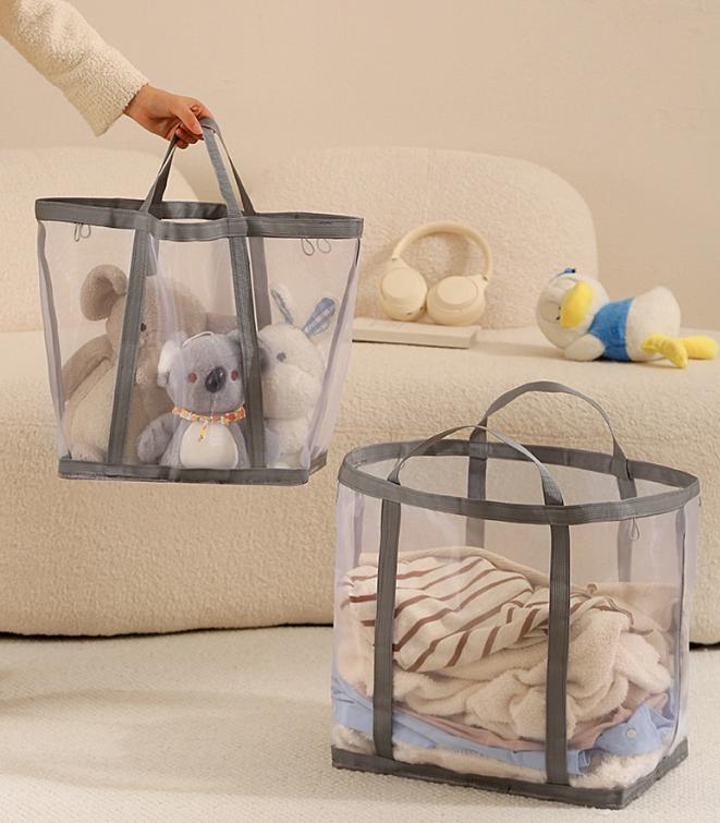 Laundry Hamper for Dorms & Homes Foldable Large-Capacity Mesh Laundry Basket For Dirty Clothes, Socks, and Underwear Storage