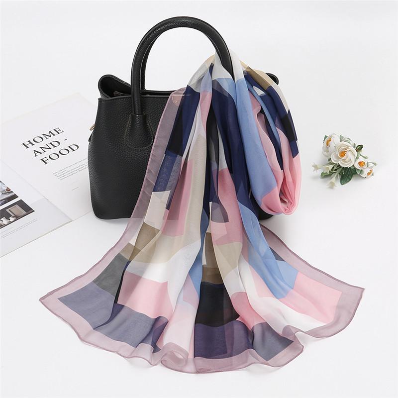 Spain Fashion Sexy Leopard Floral Patchwork Chiffon Silk Scarf Shawl Lady High Quality Wrap Beach Cover-Ups Hijab Snood 150*50Cm