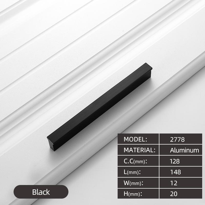 320MM Aluminium Profile Pulls Furniture Hardware Kitchen Cabinet Cupboard Dresser Wardrobe Drawer Door Black Modern Long Handles