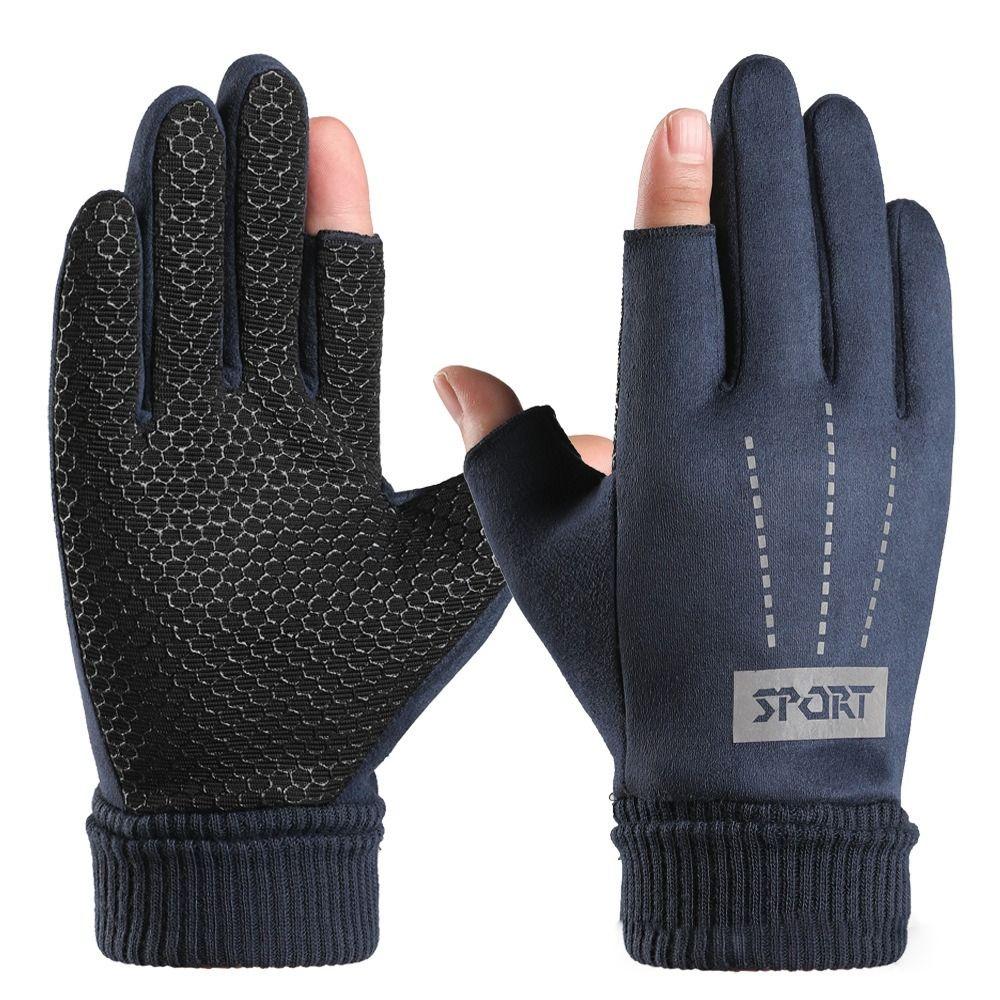 Korean Style Winter Warm Gloves Keep Warm Full Finger Mittens Soft Suede Gloves Student