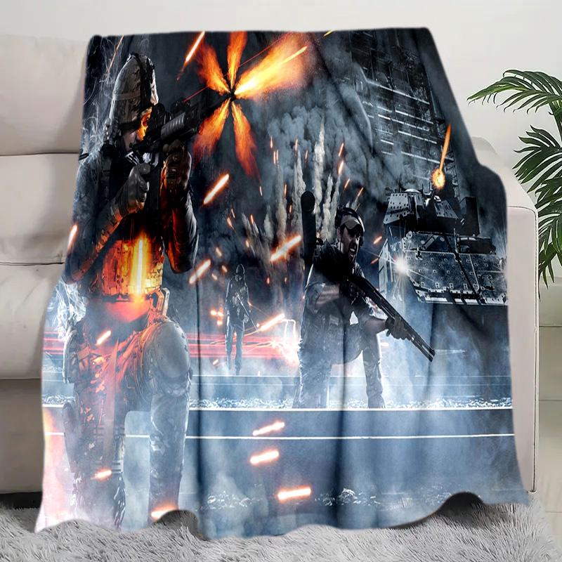Cyberpunk Soldier Blanket Soft Comfortable All Seasons Perfect Sofa Office Naps Trips Birthday Christmas Gift