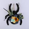 Natural Halloween Wreath Realistic Spider Wreath Black Spider Halloween Wreath with Artificial Flowers for Front Door Wall Decor