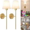 American Retro Wall Lamp Bedroom Bedside Lamp Bathroom Mirror Lamp Luster Luxury Sconce Fabric LampShade TV Wall Lights Fixture