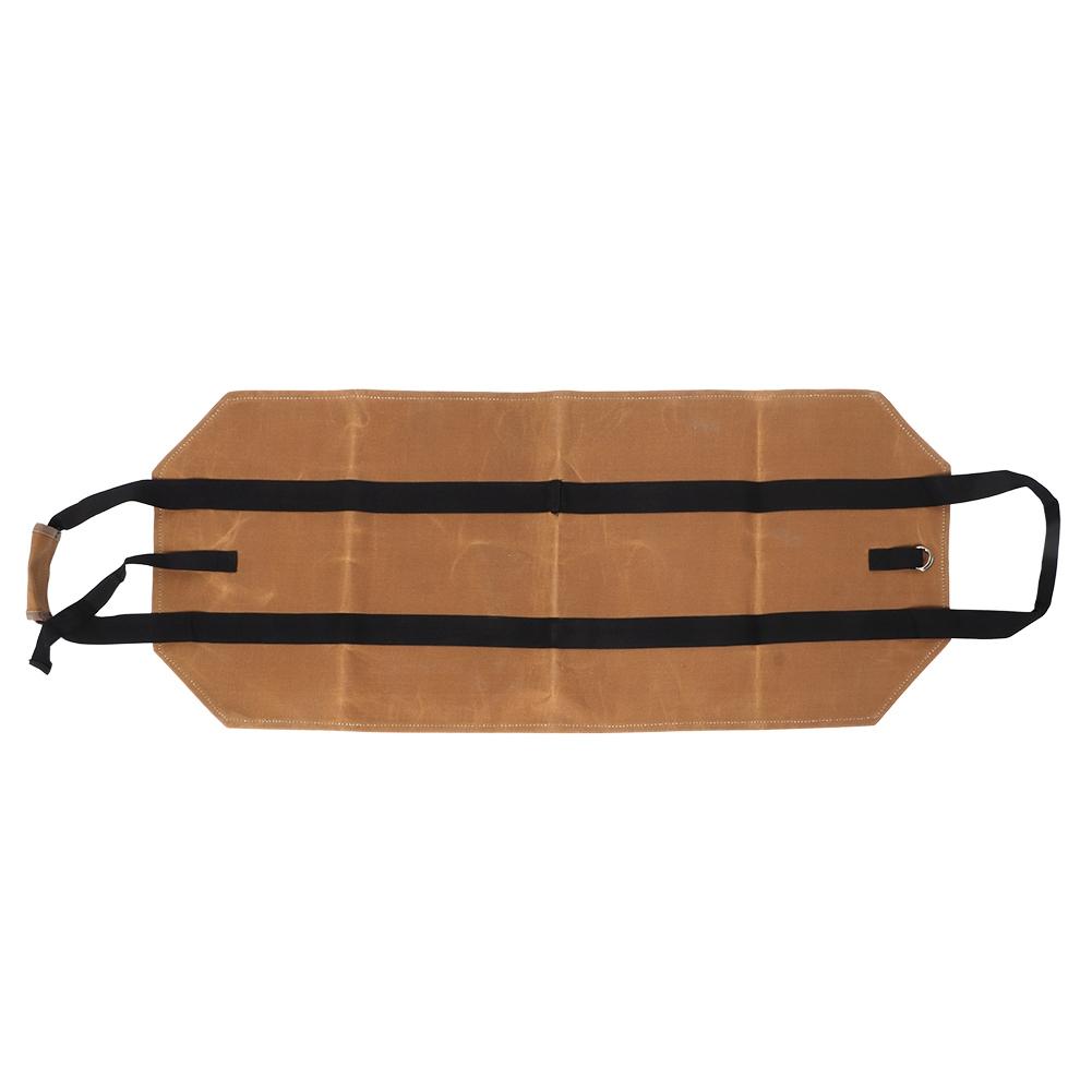 Waxed Canvas Waterproof Large Portable Firewood Holder Bag Log Carrier Tote for Garden Logging
