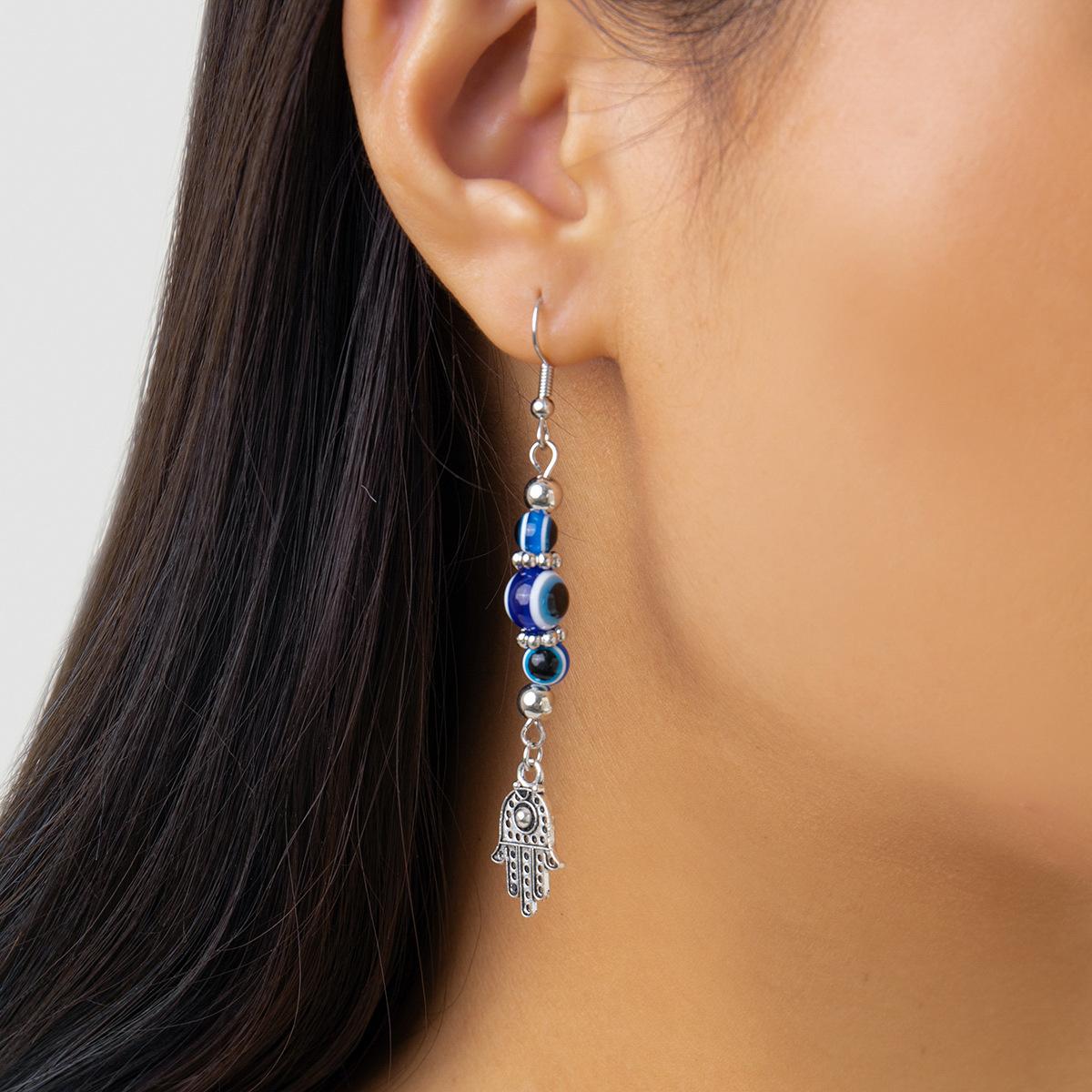 

Аксессуары, простые панк длинные серьги с бусинами для женщин, ретро этнические глаза бергамота, серьги с бахромой.