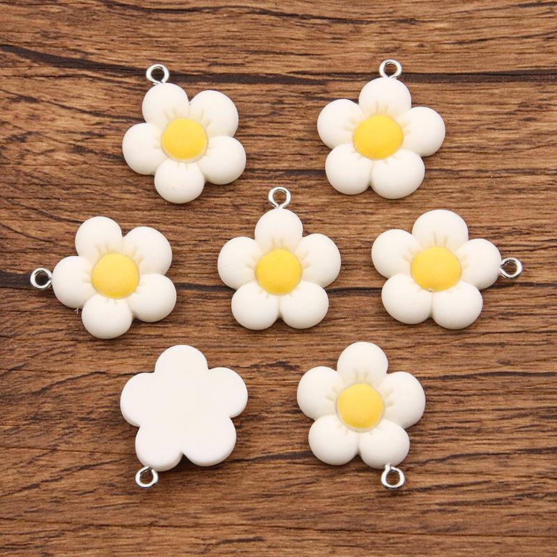 5/10pcs Colorful Acrylic Cute Flower Shape Loose Charm Pendants 21*24mm for Necklace DIY Craft Jewelry Making Accessories