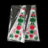 100PCS Wedding Favors Transparent Xmas Pattern Cone-Shaped Christmas Candy Bags Gift Pouch Pocket Pastry Bags Xmas Gifts Bags