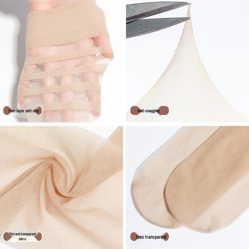LANGSHA Women's Thigh-High Ultra-Thin Stockings (6 Pairs)