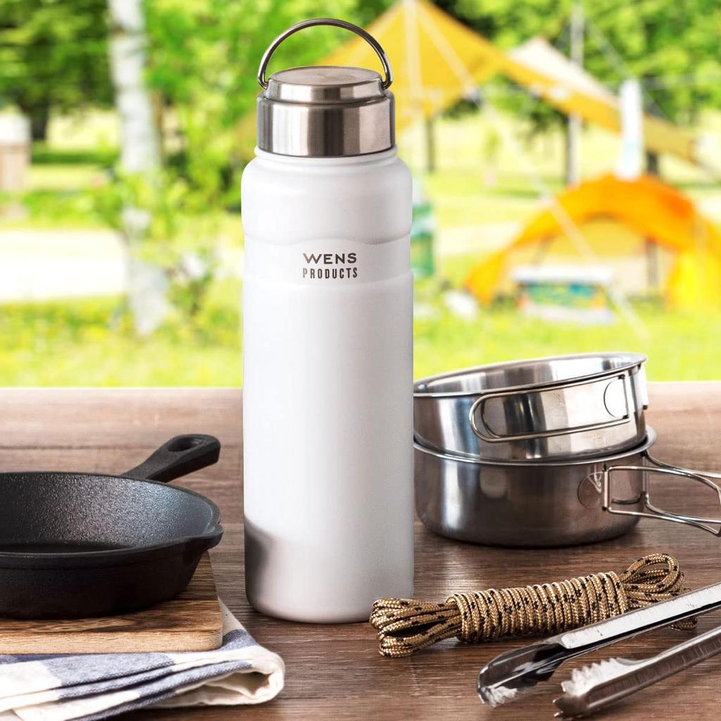 Atlas AWPB-700WH Stainless Steel Vacuum Insulated Water Bottle, 700ml Capacity, Keeps Hot or Cold Water Hot, Lightweight, Direct Drinking, Easy To