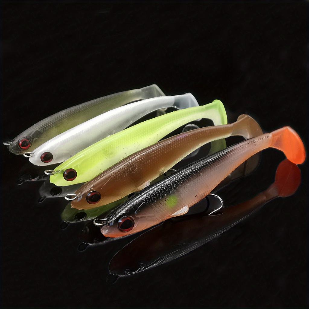 5pcs Soft Fishing Lure Kit Soft Swimbait for Bass Fishing,Premium Fishing Bait for Freshwater Saltwater