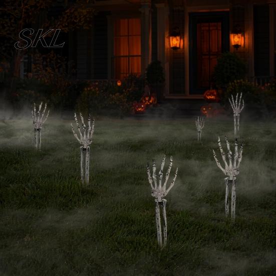 Halloween Home Decoration Decoration, Plastic Skeleton Hand Yard Stake, Realistic Bone Prop for Outdoor Festive Decor Garden Decor, Spooky Party