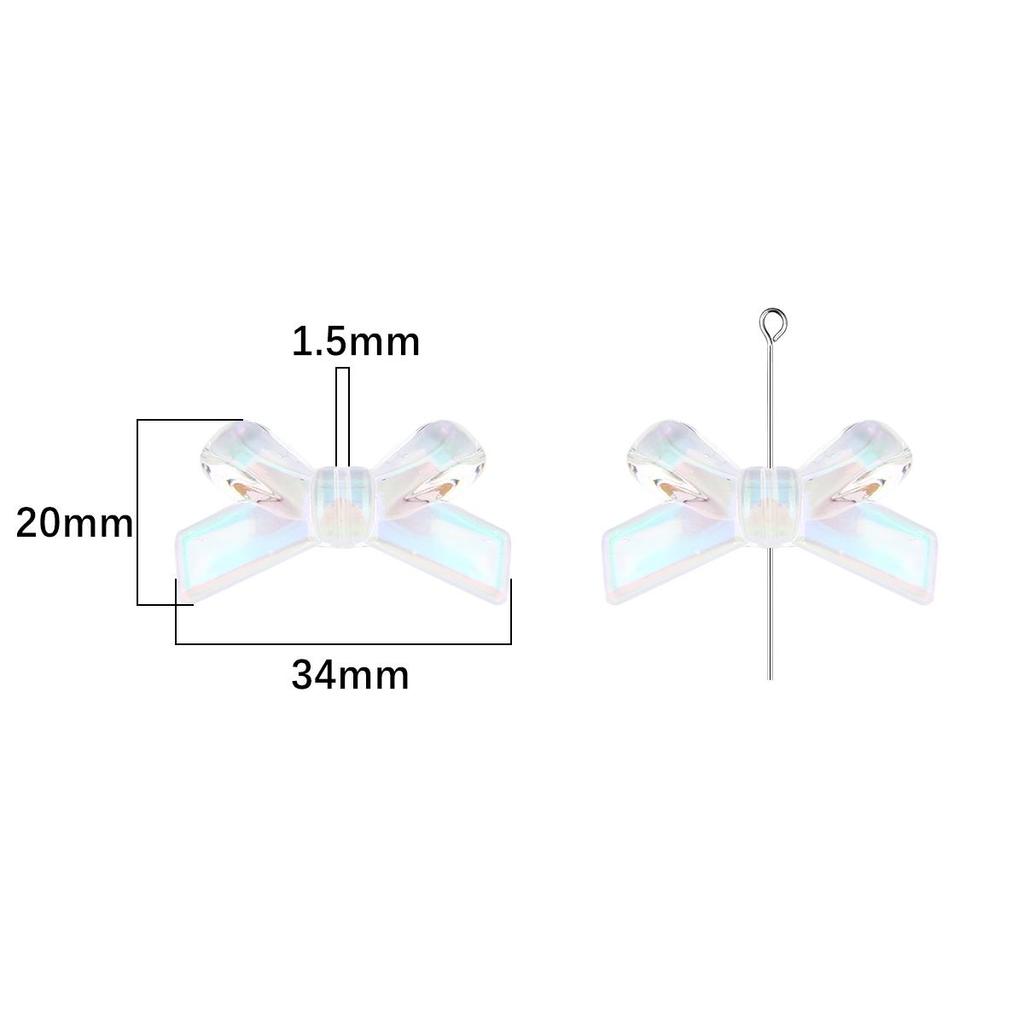 4Pcs Plastic Acrylic Butterfly Bowknot Bows Beads Charm for Necklace Bracelet Earring Hair Ornaments DIY Jewelry Accessories