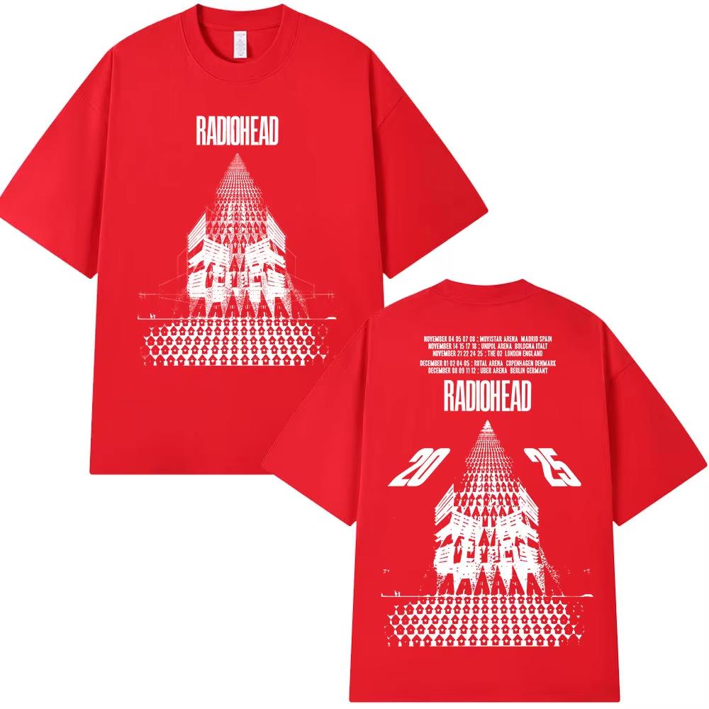 Radiohead Return To The Road European Tour T Shirts Fashion Rock Band T-shirt Men Women Cotton Oversized T-shirt