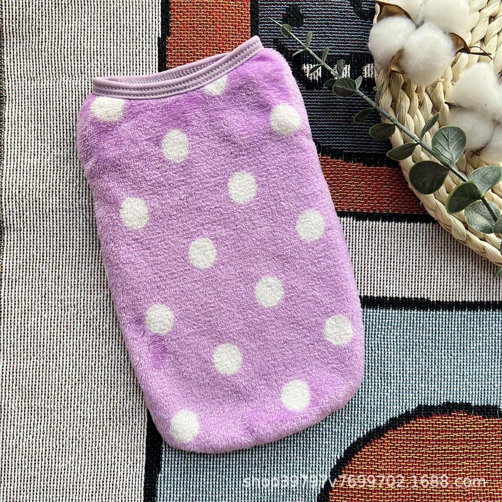 Autumn and winter new dog clothes velvet vest warm teddy small and medium dog pet supplies