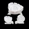 Lot de 200 Anneaux en Caoutchouc Jetables Tasse pour Tatouage d'Ongles et Vernis à Ongles Porte-Anneau en Plastique Forme Cœur Palette, Blanc