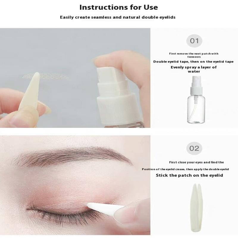 144-960Pcs Adjustable Double Eyelid Tape Lace Mesh Breathable Beauty Eye Patch Transparent Netting Subtle Adjustment