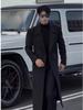 Men's Double-breasted French-Style Trench Coat: Autumn/Winter Korean-Inspired Trendy Woolen Coat with Drop Shoulders