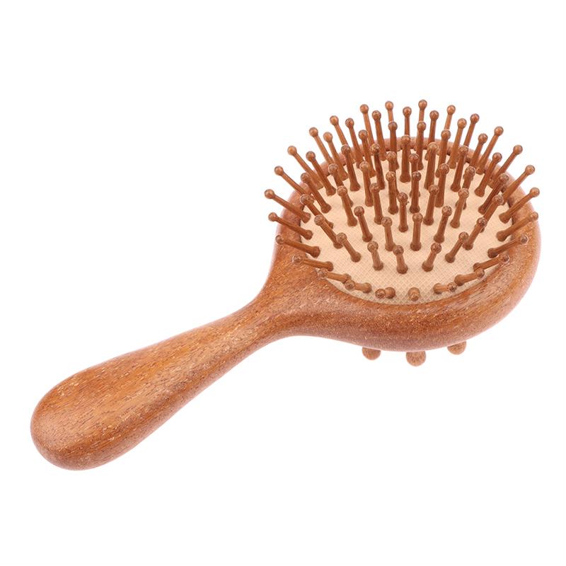 Sandalwood Hair Comb Scalp Relax Acupoint Massager Portable Wooden Handle Comb Anti-Static Styling Tool Guasha Board Health Care