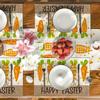 12x18 Inch Flowers Seasonal Spring Table Mats for Party Kitchen Dining 4pcs Carrot Bunny Rabbit Happy Easter Placemats Set of 4