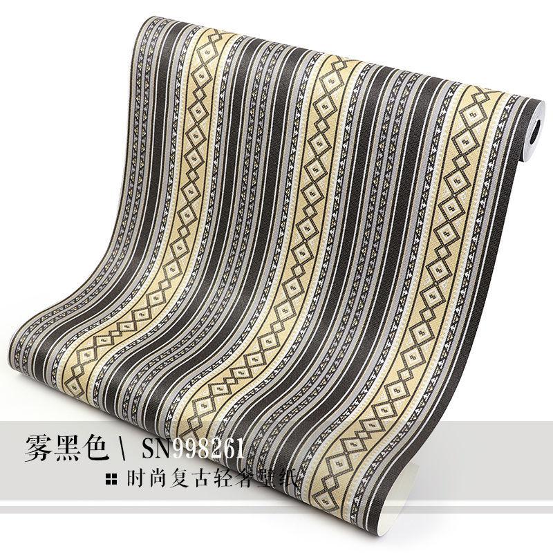European Luxury Striped Wallpaper Tibetan Ethnic Style Living Room Bedroom Background Wall Paper for Hotel Restaurant