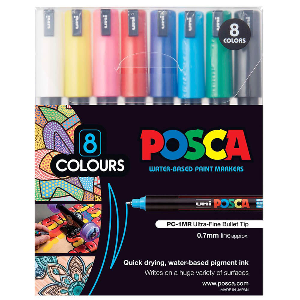 Uni Posca Extra Feine Spitze Lackmarker (8er-Packung)