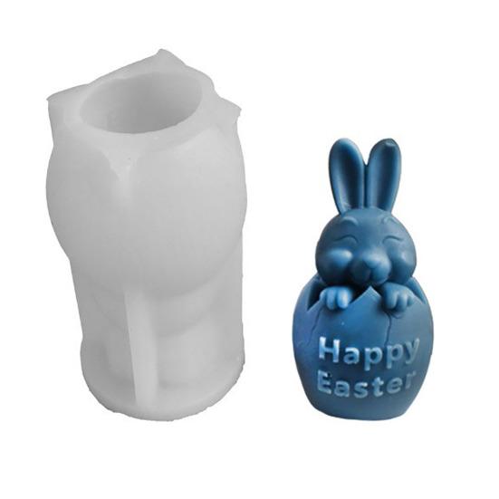 Ostereier-Hase Silikonform DIY gesichtsloser Hase Harz Gips Bastelform Flexibel Wiederverwendbar Kerzenform für Feiertagsdekoration