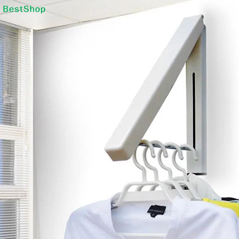 Foldable Wall-Mounted Clothes Hanger Rack - Space-Saving Aluminum Folding Hook Organizer for Bathroom,Bedroom & Laundry Room