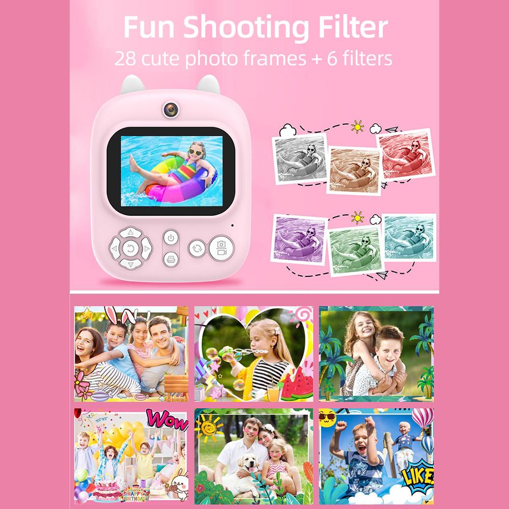 Sofortbildkamera für Kinder, Digitalkamera für Kinder, 1080P, digitale Videokamera, Doppelobjektiv, 2,4 Zoll, IPS