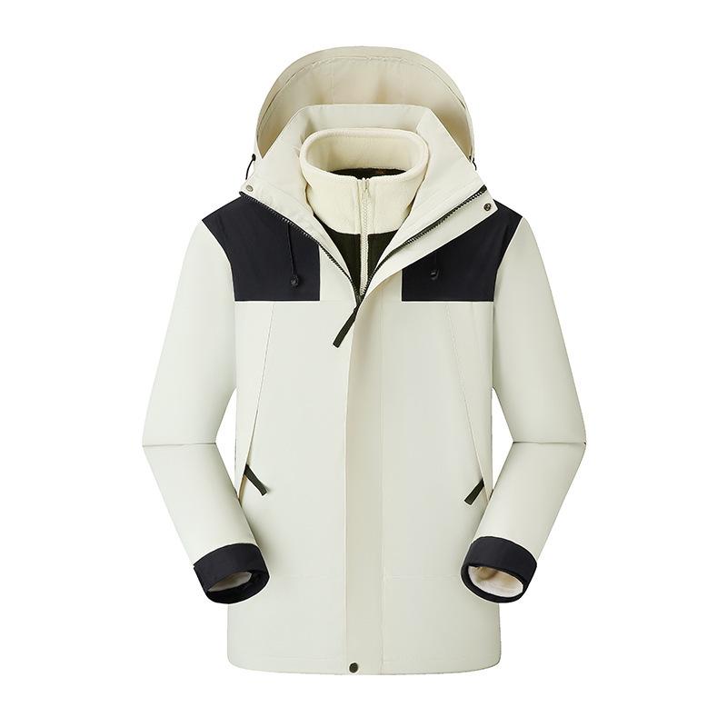 Unisex Outdoor 3-in-1 Detachable Jacket Set for Autumn/Winter Hiking XXS