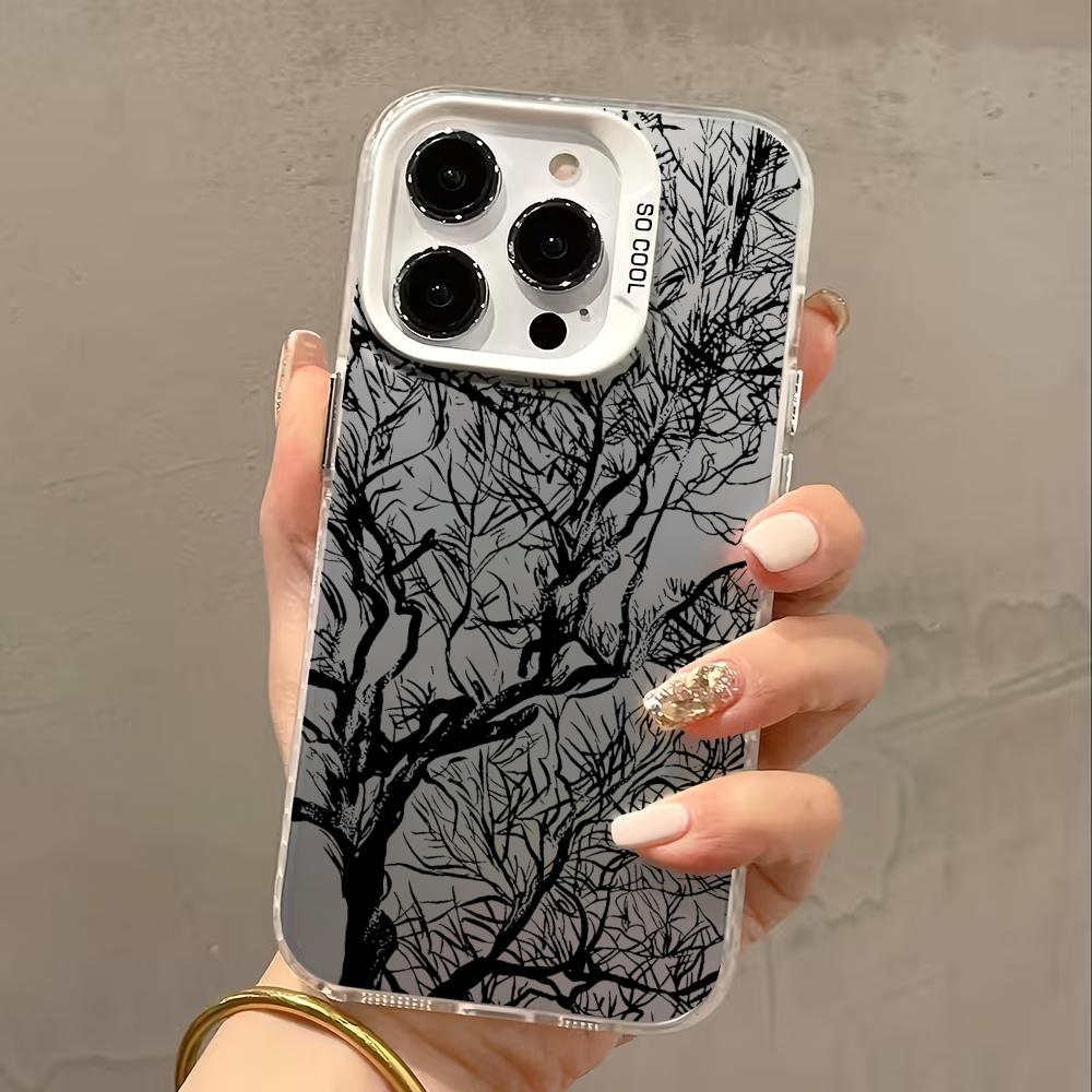 Branch Fork Design Pattern Phone Case Suitable for iPhone 17 16 15 14 13 12 11 Pro/Max/Plus Anti Drop and Shockproof Back Cover