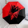1 PC Automatic Folding Umbrella - Republic Albania Pattern Portable Foldable Design With 8 Ribs Christmas Birthday Gifts
